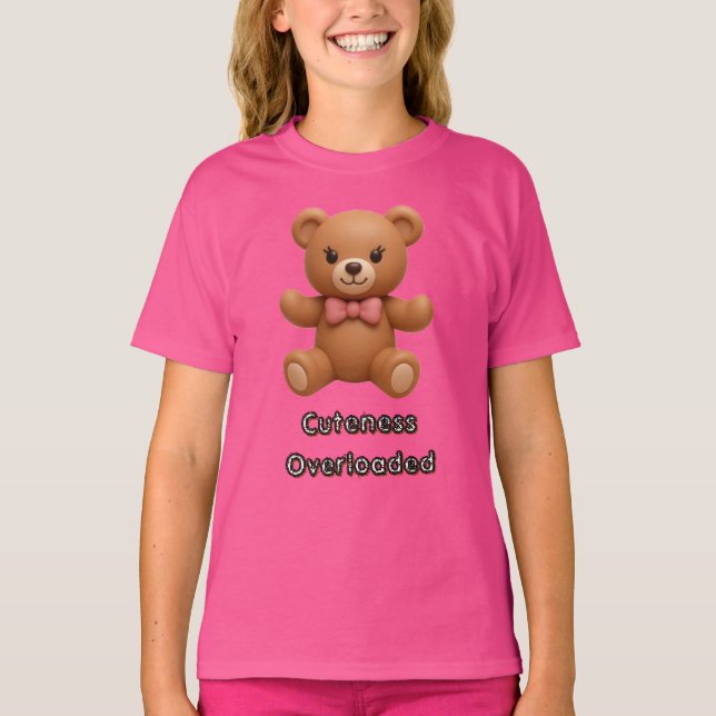 Söt överbelastad nallebjörn  t shirt (Framsida)