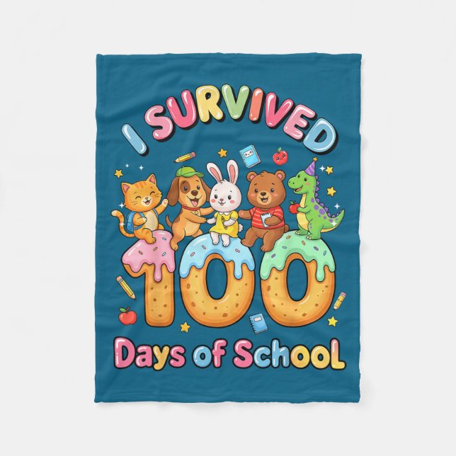 Söt överlevde 100 dagar skolkat fleecefilt (Framsidan)