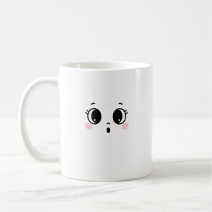 Söt överraskad anime-ansikte kaffemugg