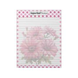 Söt på Rosa Blommigt_ Viktiga anteckningar Anteckningsblock