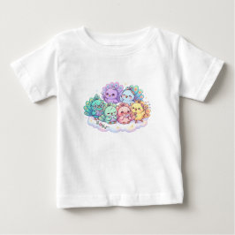 Söt Påfågel Familj Barn T-Shirt
