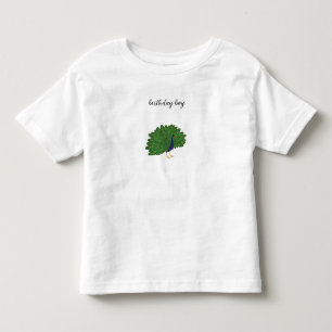 Söt påfågel födelsedags pojke småbarn barn t shirt