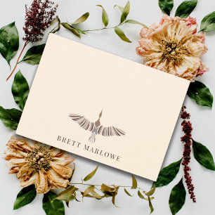 Söt Paint Bird Cream Flat Note Card Anteckningskort