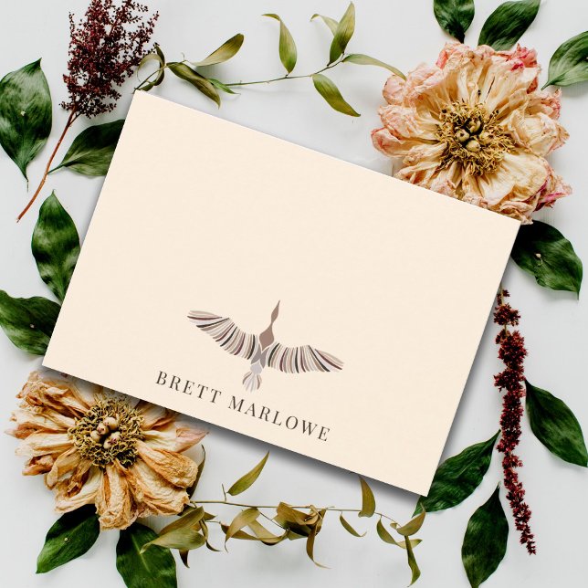 Söt Paint Bird Cream Flat Note Card Anteckningskort (Skapare uppladdad)