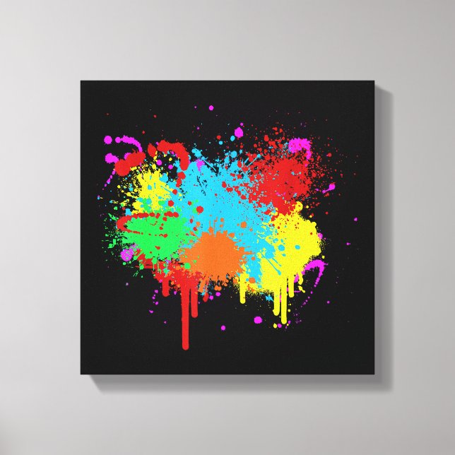 Söt Paint Splatter Painting Abstrakt Art Paint Canvastryck (Framsida)
