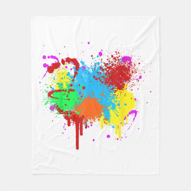 Söt Paint Splatter Painting Abstrakt Art Paint Fleecefilt (Framsidan)