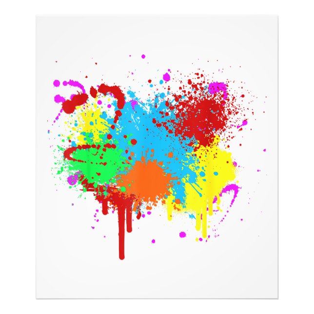 Söt Paint Splatter Painting Abstrakt Art Paint Fototryck (Framsidan)