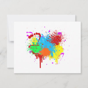 Söt Paint Splatter Painting Abstrakt Art Paint Julkort