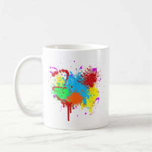 Söt Paint Splatter Painting Abstrakt Art Paint Kaffemugg