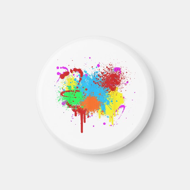 Söt Paint Splatter Painting Abstrakt Art Paint Magnet (Framsidan)