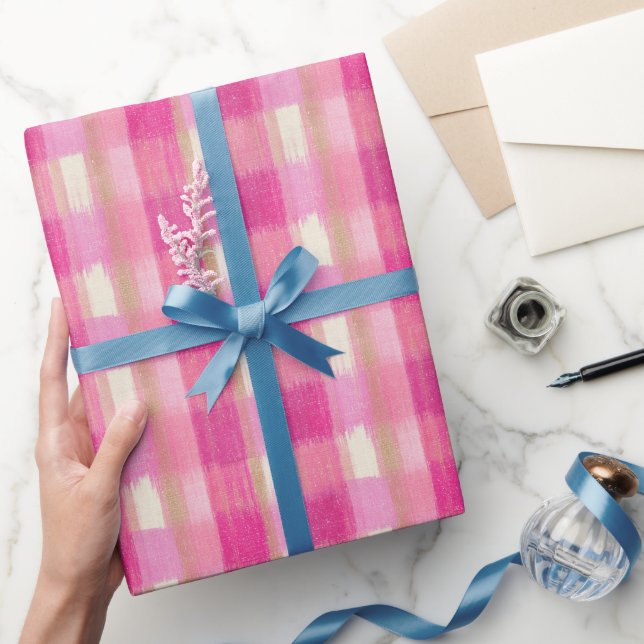 Söt Paintat Rosa Pput Wrapping Papper Roll Presentpapper (Gifting)
