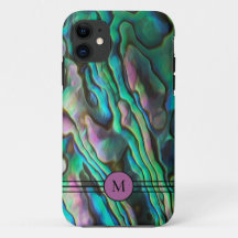 Söt Painterly Paua Abalone Initial Phone Case