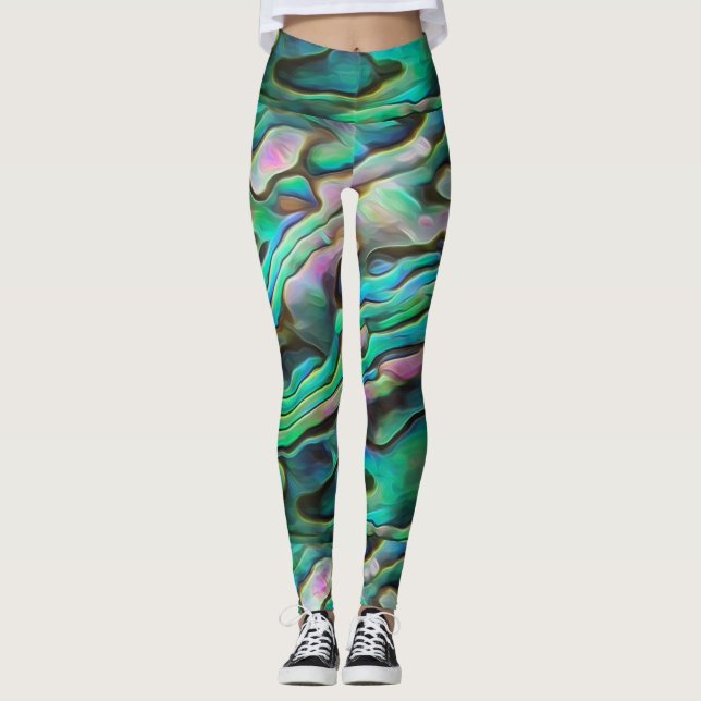 Söt Painterly Paua Abalone Legging (Framsida)
