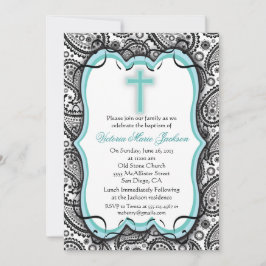 Söt Paisley Baptism/Christening Investigation Inbjudningar