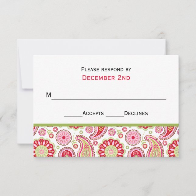 Söt Paisley Bröllop OSA Card Kort (Framsida)