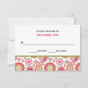 Söt Paisley Bröllop OSA Card Kort