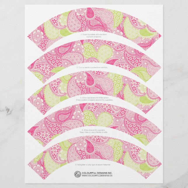 Söt Paisley Cupkaka Wrappers (Framsida)