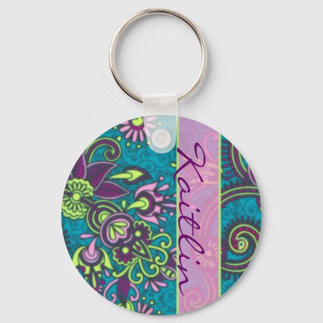 Söt Paisley Keychain Nyckelring (Framsida)