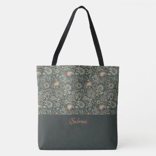 Söt Paisley Monogrammed Tote Bag Tygkasse
