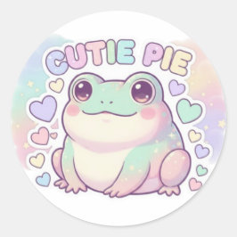 Söt Paj Frog Sticker Söt Glittrig Groda Kawaii Ae Runt Klistermärke