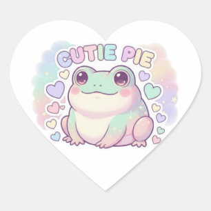 Söt Paj Froglim Cuten Glitter Groda Kawaii Ae Hjärtformat Klistermärke