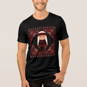 söt palestinsk flicka Embroidery Red tatreez T Shirt