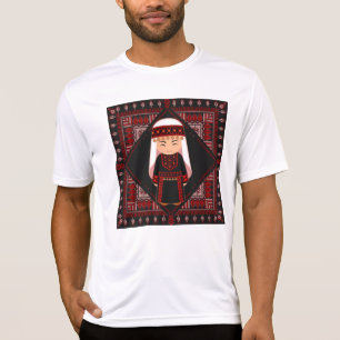 söt palestinsk flicka Embroidery Red tatreez T Shirt
