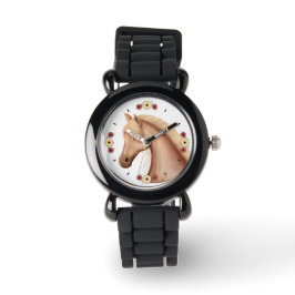 Söt Palomino Horse Watch med Glitter Strap Armbandsur