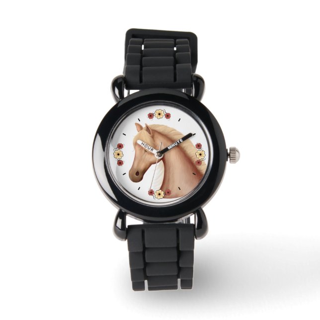 Söt Palomino Horse Watch med Glitter Strap Armbandsur (Framsida)