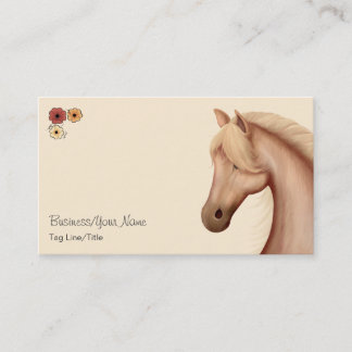 Söt Palomino och Flowers Horse Visitkort