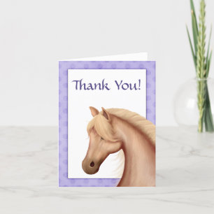 Söt Palomino Pony med Lila Ram Horse Tack Kort