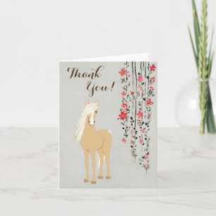 Söt Palomino Pony och Flowers Horse Tack Kort