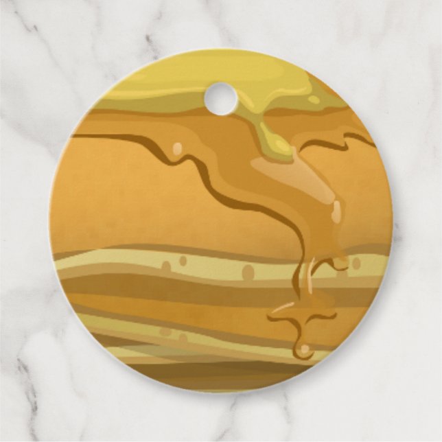 Söt pancake och lönnsirap gåvor etiketter (Framsida)
