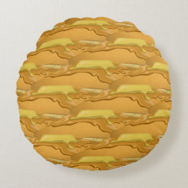 Söt pancake och lönnsirap rund kudde