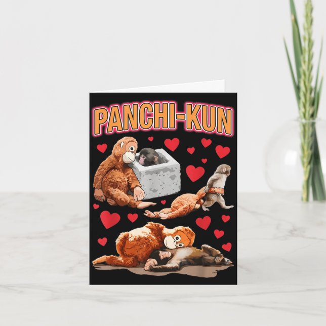 Söt panchi-kun bebisape bebisape rolig meme kort (Framsida)