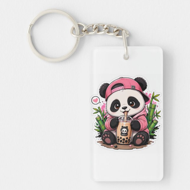 Söt Panda Akryl Nyckelring  (Framsidan)