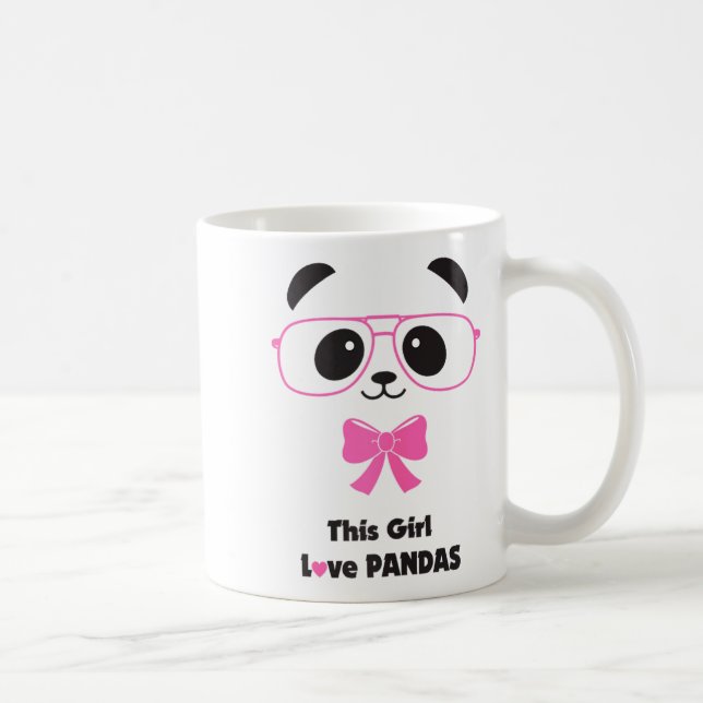 Söt Panda-älskande Tjej Rolig Glasbåge Kvinnor  Kaffemugg (Höger)