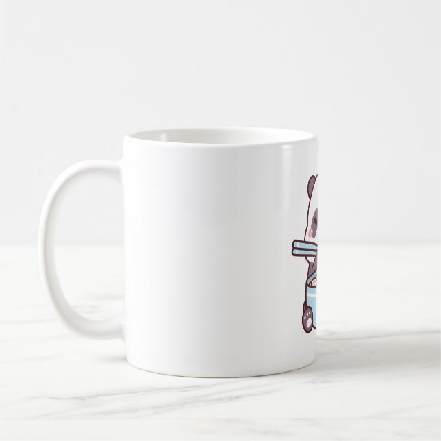 Söt Panda älskar att äta Ramen Nudlar Kaffemugg (Vänster)