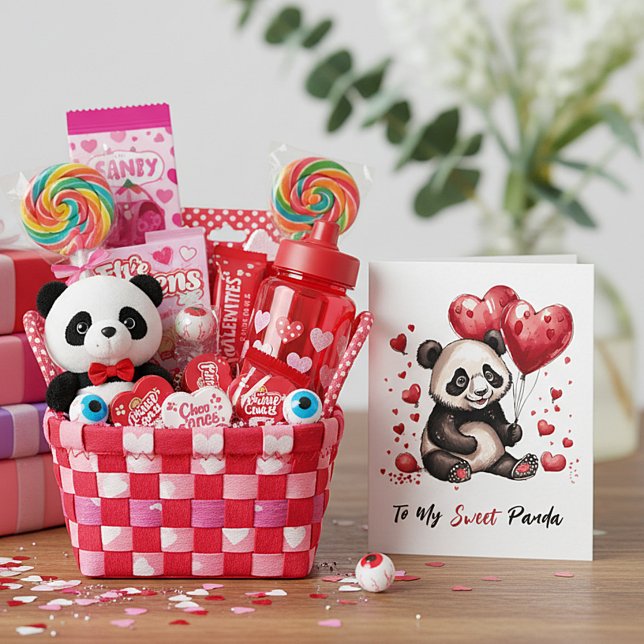 Söt panda anpassad valentin julkort (Skapare uppladdad)