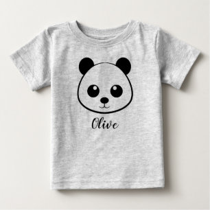 Söt Panda Ansikte Baby Anpassad – Handritad Panda  T Shirt