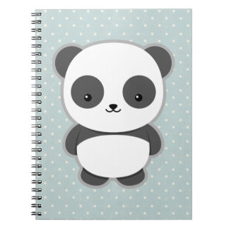 Söt Panda Anteckningsbok Med Spiral