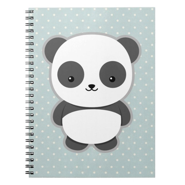 Söt Panda Anteckningsbok Med Spiral (Framsidan)