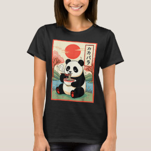 Söt Panda Äter Ramen Anime Nudlar Japansk P T Shirt