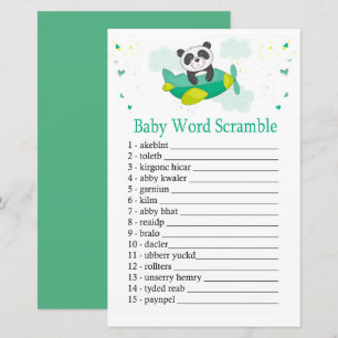 Söt panda Baby ordsallad spel