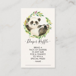 Söt Panda Baby Shower Diaper Raffle Biljett Tilläggskort