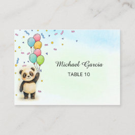 Söt Panda Ballong 1-års Födelsedag  Placeringskort