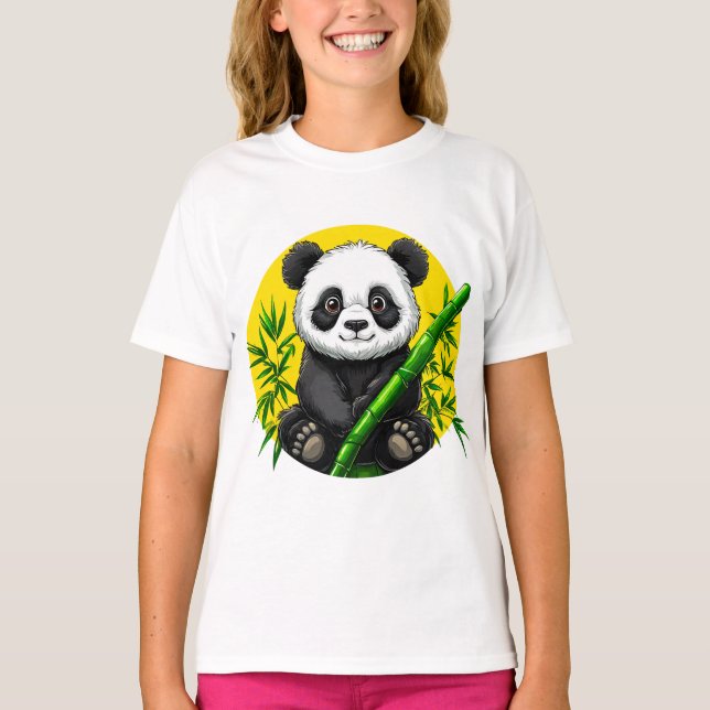 🐼 Söt Panda Bambu Barn Presente ✴️ T Shirt (Framsida)