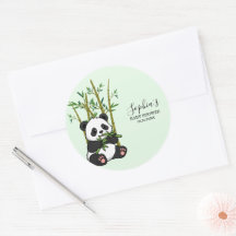 Söt Panda Bambu Blöja Lotteri Mint Babyfirande