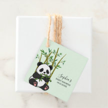 Söt Panda Bambu Mint Bebis Shower