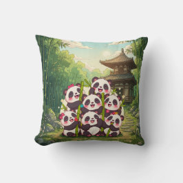 Söt Panda Bambu Trädgård Kudd Kudde